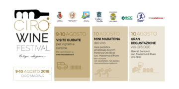 Al via la III^ edizione del “Cirò Wine Festival” dal 9 al 10 agosto a Cirò Marina